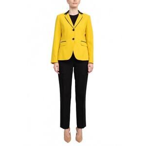 NEW EMILY... notched collar two-piece set in gold black